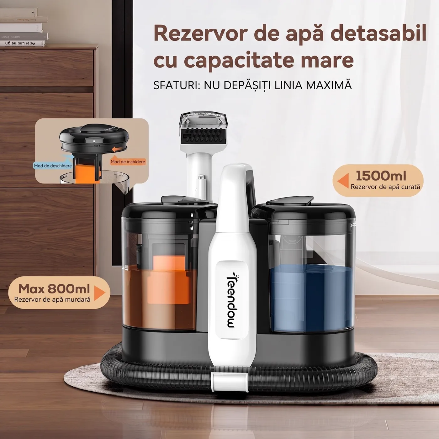 Teendow C5 — pulverizare și extracție pe canapea
